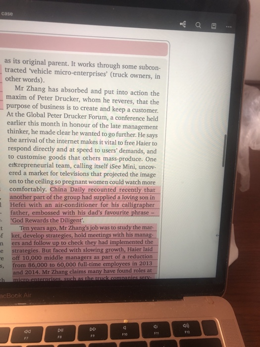 Questions Using the evidence in the Haier case