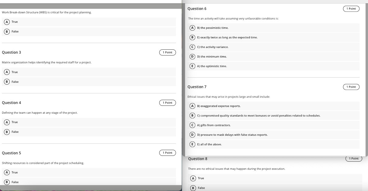 Question 6 (1 Polim 1 Point Work Break-down