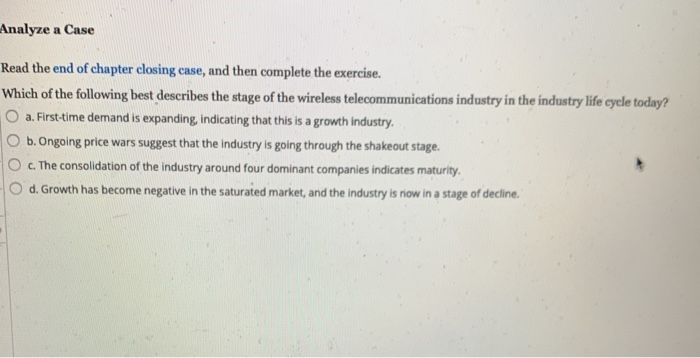 The answer B was wrong. Analyze a Case Read the