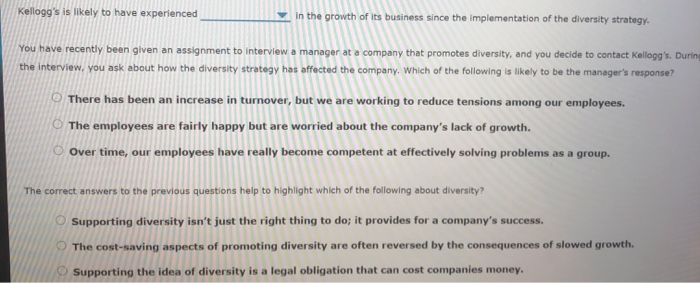 1. Diversity: Differences that matter Select the