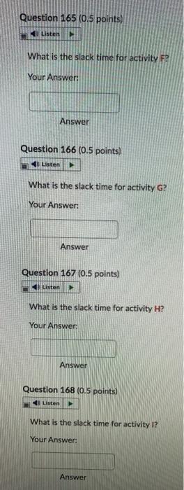 Activity Immediate Predecessor Time A B A 4 A 2 D
