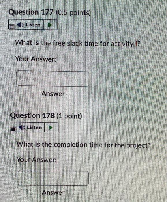 Activity Immediate Predecessor Time A B A 4 A 2 D