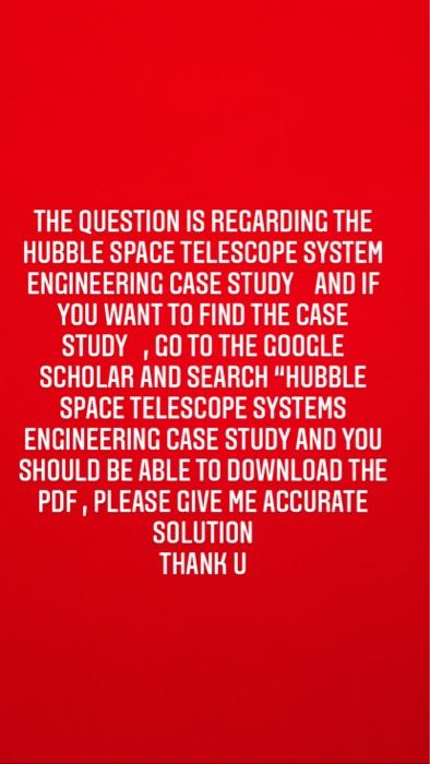 Reading the provided case study : CS3_Hubble