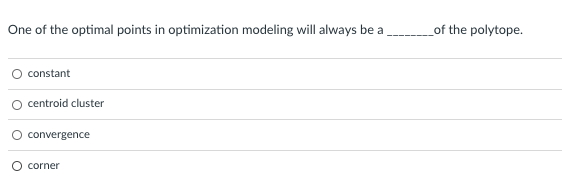 One of the optimal points in optimization