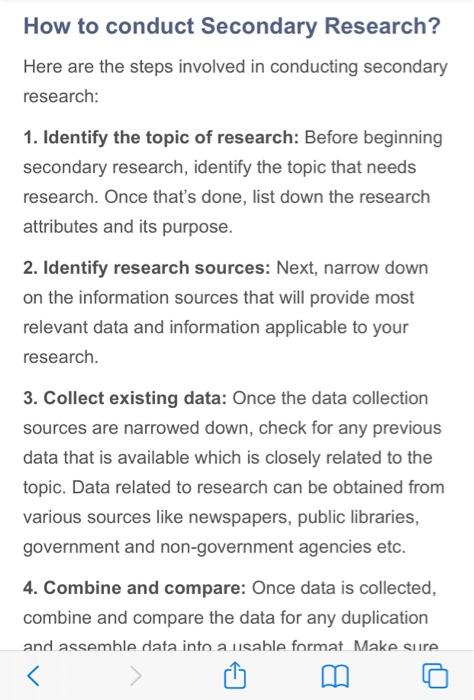 qualitative method : secondary research need