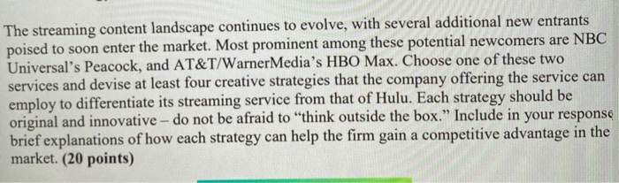 The streaming content landscape continues to