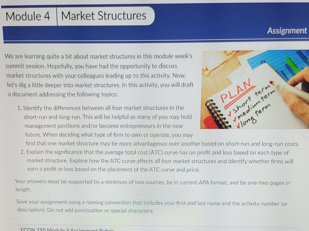 Market Structures assignment Module 4 Market