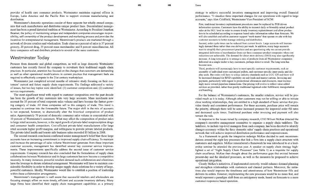 1. Evaluate the eight supply chain processes in