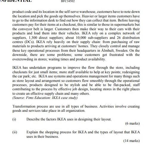(b) IKEA CASE STUDY Love it or hate it, IKEA is
