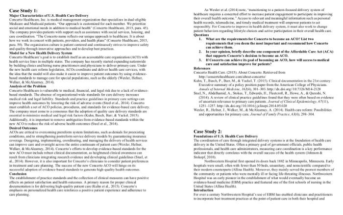 please help! Case Study 1: U.S. Health Care
