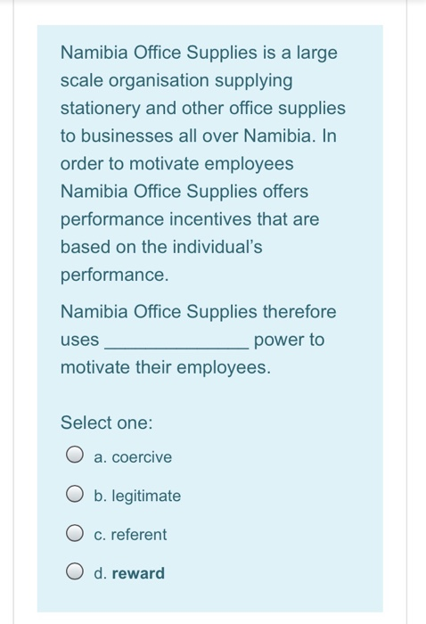 Namibia Office Supplies is a large scale