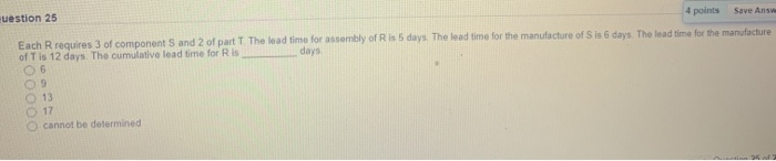 uestion 25 4 points Save Answ Each R requires 3