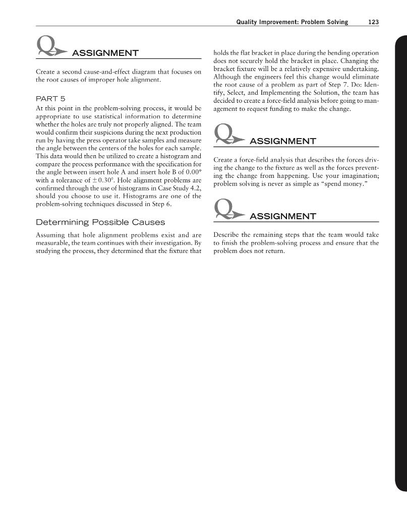 Assignment questions - Quality Improvement: