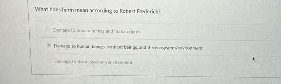 What does harm mean according to Robert