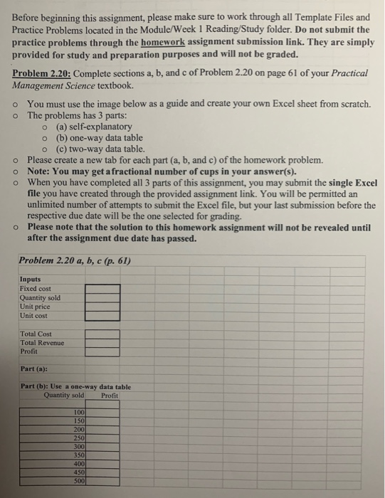 Before beginning this assignment, please make