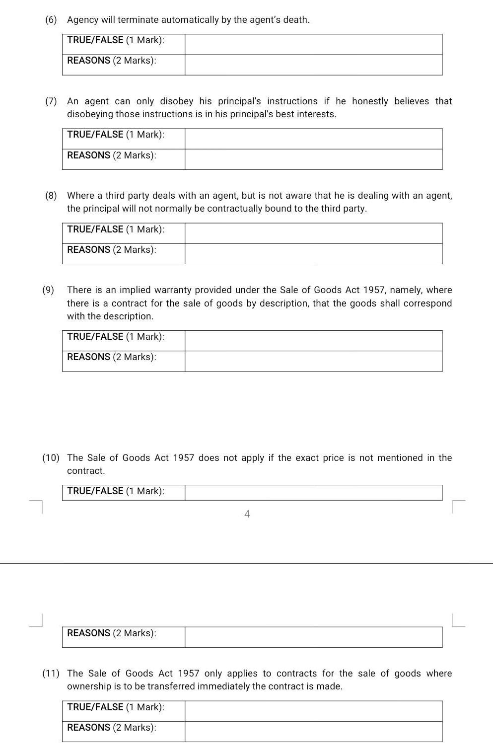 Commercial Law L PART 1 (TOTAL: 45 MARKS)