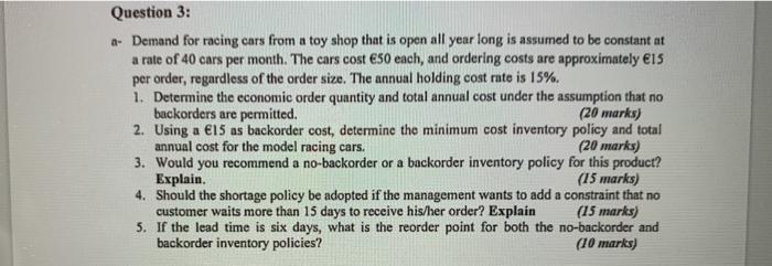 there is not need to do it on excel Question 3: