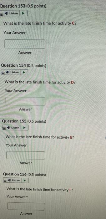 Activity Immediate Predecessor Time A B A 4 A 2 D