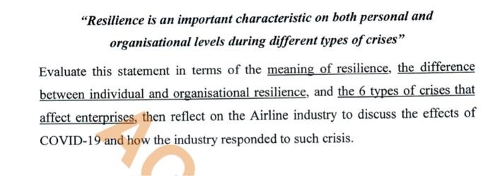 "Resilience is an important characteristic on