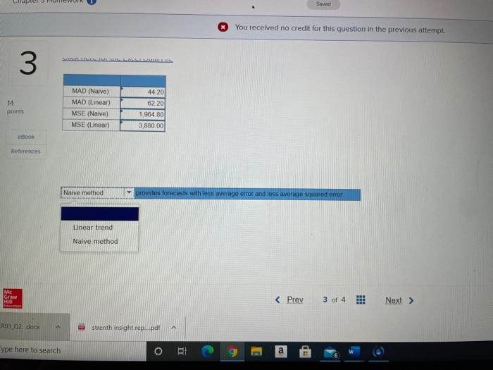 You received no credit for this question in the