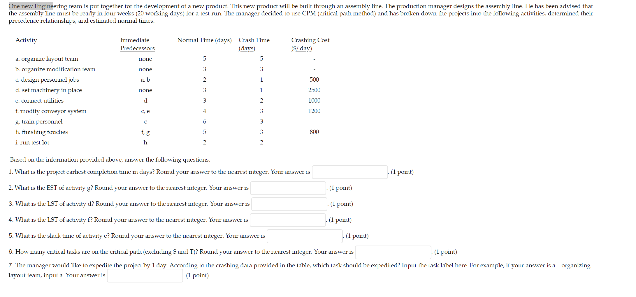 One new Engineering team is put together for the