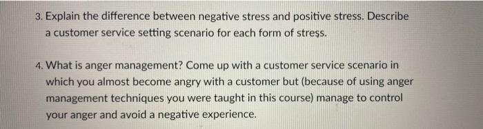 3. Explain the difference between negative stress