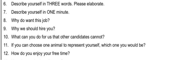 write me a good respond for all this question. u