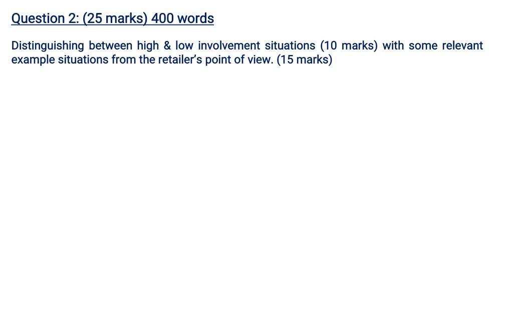 Question 2: (25 marks) 400 words Distinguishing
