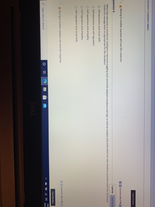 Question Completion Status: Close Window Moving