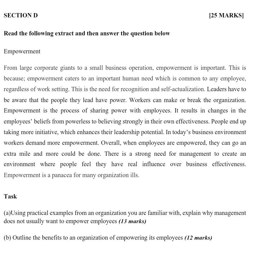 Read the following extract and then answer the