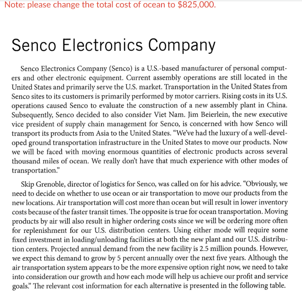 1. 2.For the case presented in question 1.1, at