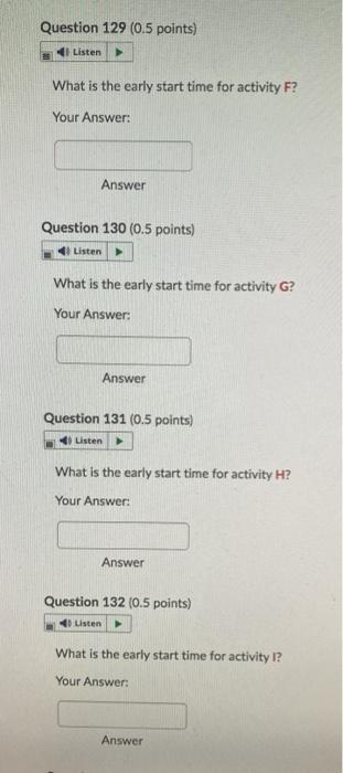 Activity Immediate Predecessor Time A B A 4 A 2 D
