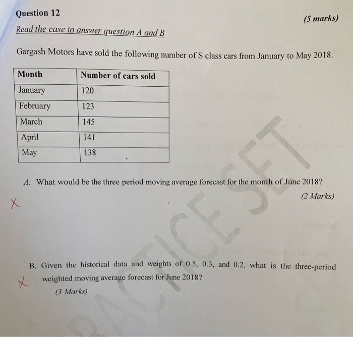 Question 12 (5 marks) Read the case to answer