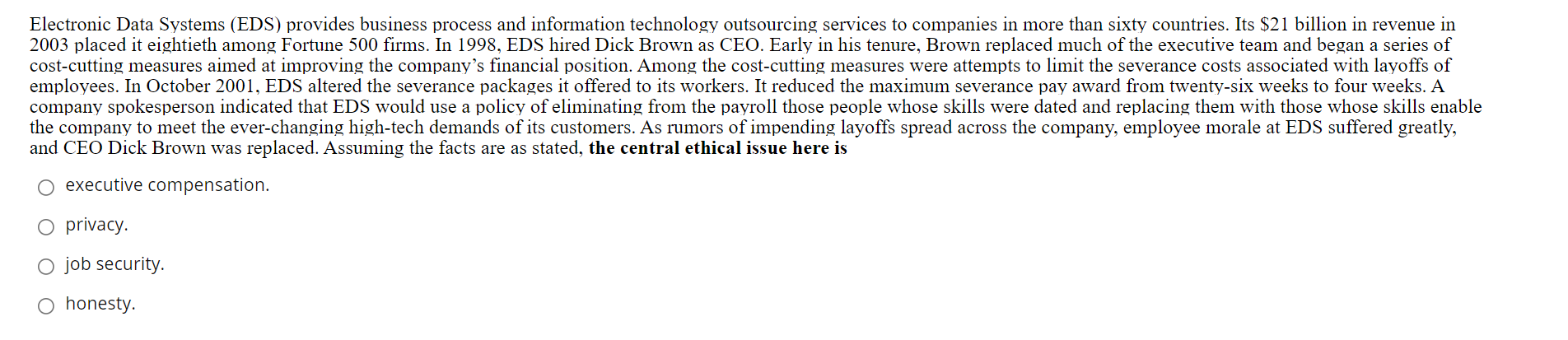 Electronic Data Systems (EDS) provides business