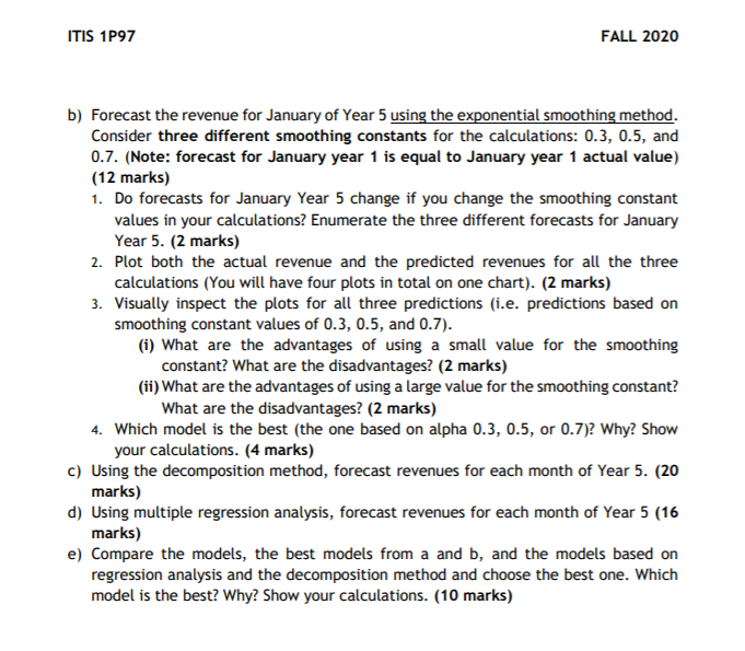 ITIS 1P97 FALL 2020 Assignment Questions: PROBLEM
