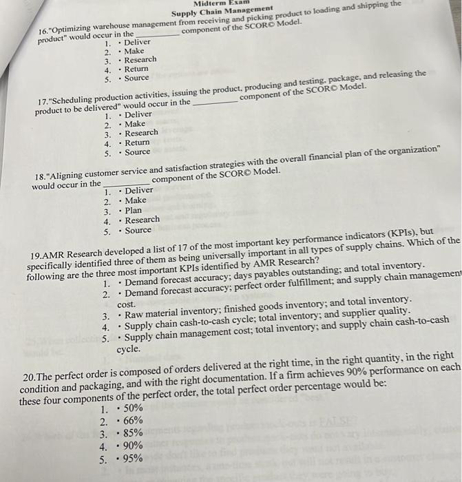 . . Supply Chain Management 83. The Uniform