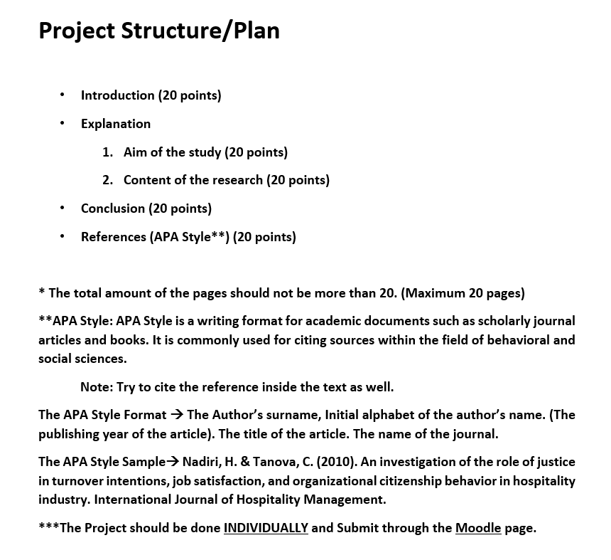 Please explain in detail Project Structure/Plan