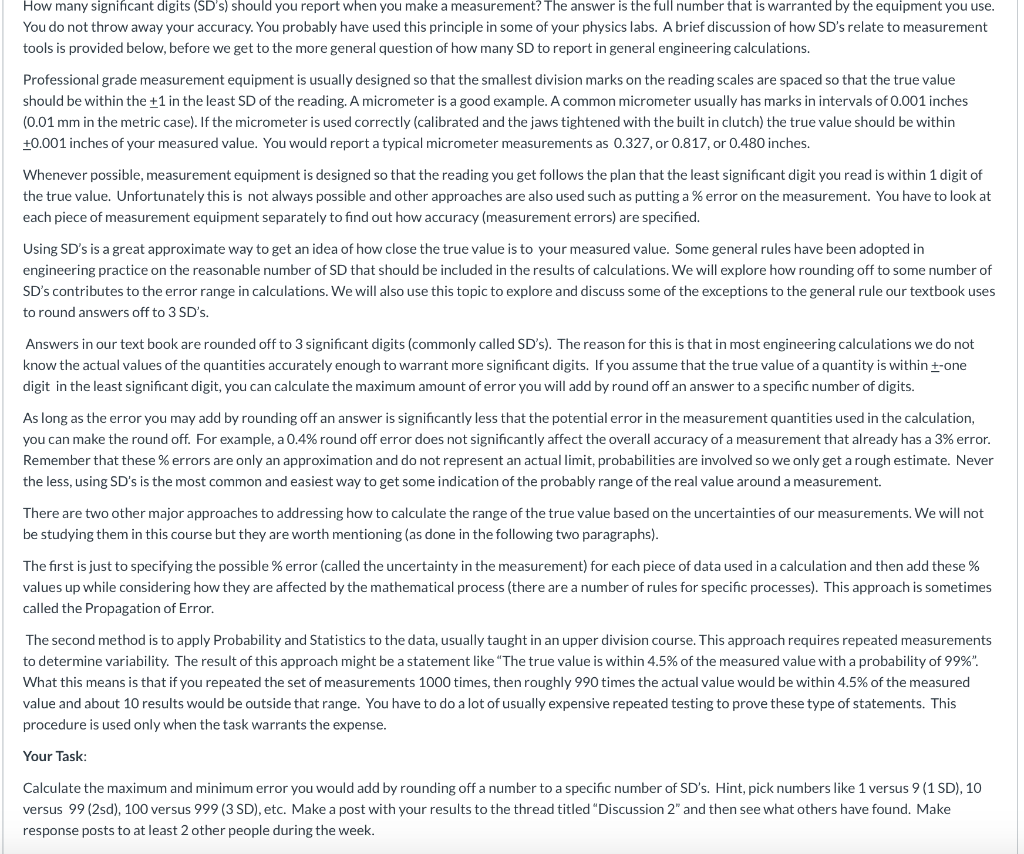 How many significant digits (SD's) should you