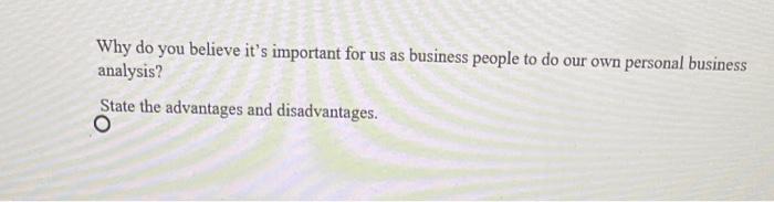 Why do you believe it's important for us as