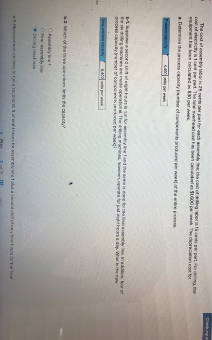 d-1. Determine the cost per unit output for part