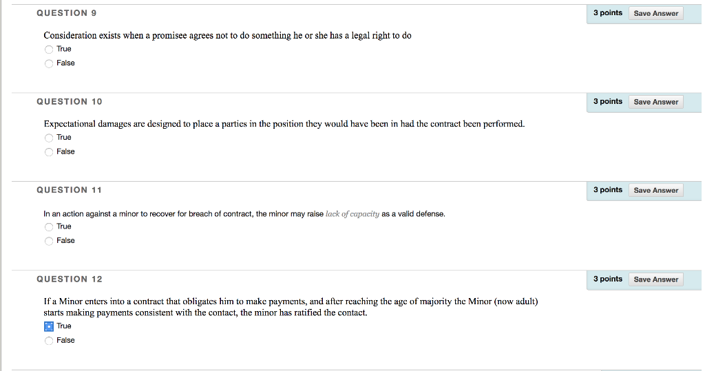 QUESTION 9 3 points Save Answer Consideration