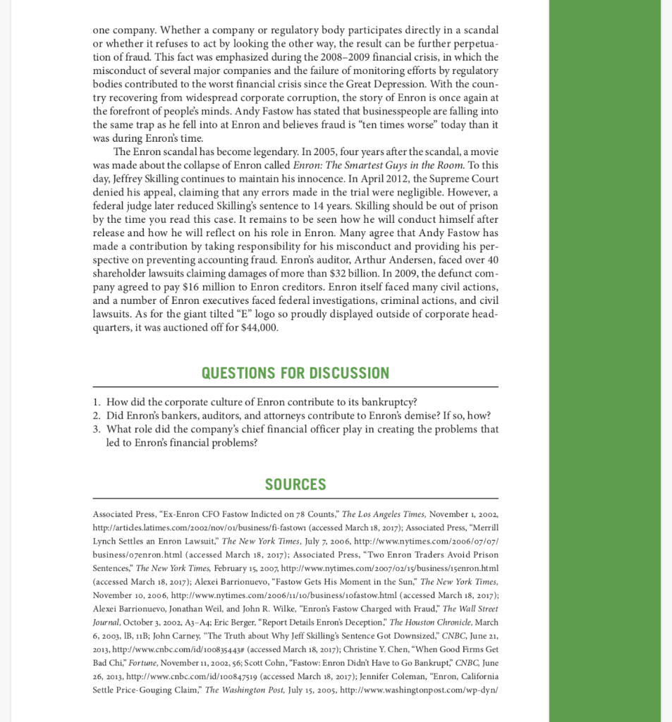 CASE 20 Enron: Not Accounting for the Future*