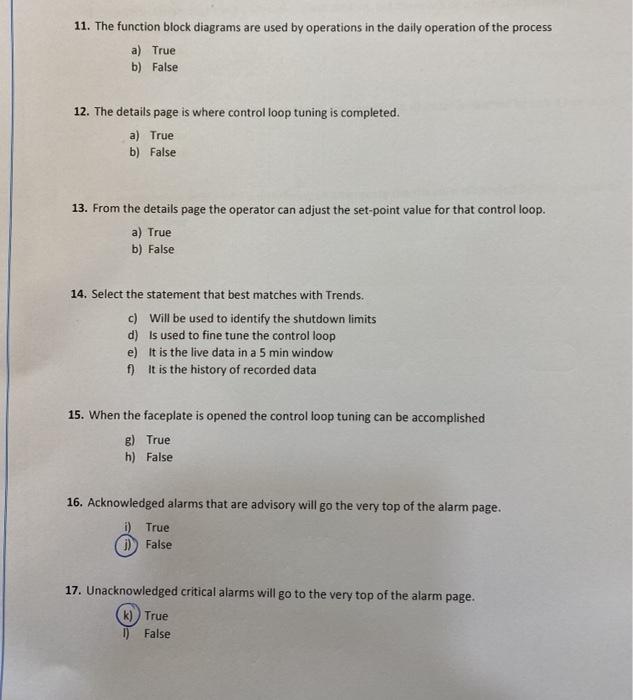 11. The function block diagrams are used by