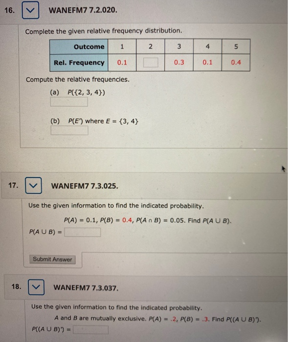 16. WANEFM7 7.2.020. Complete the given relative