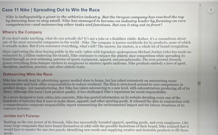 Case 11 Nike | Spreading Out to Win the Race Nike