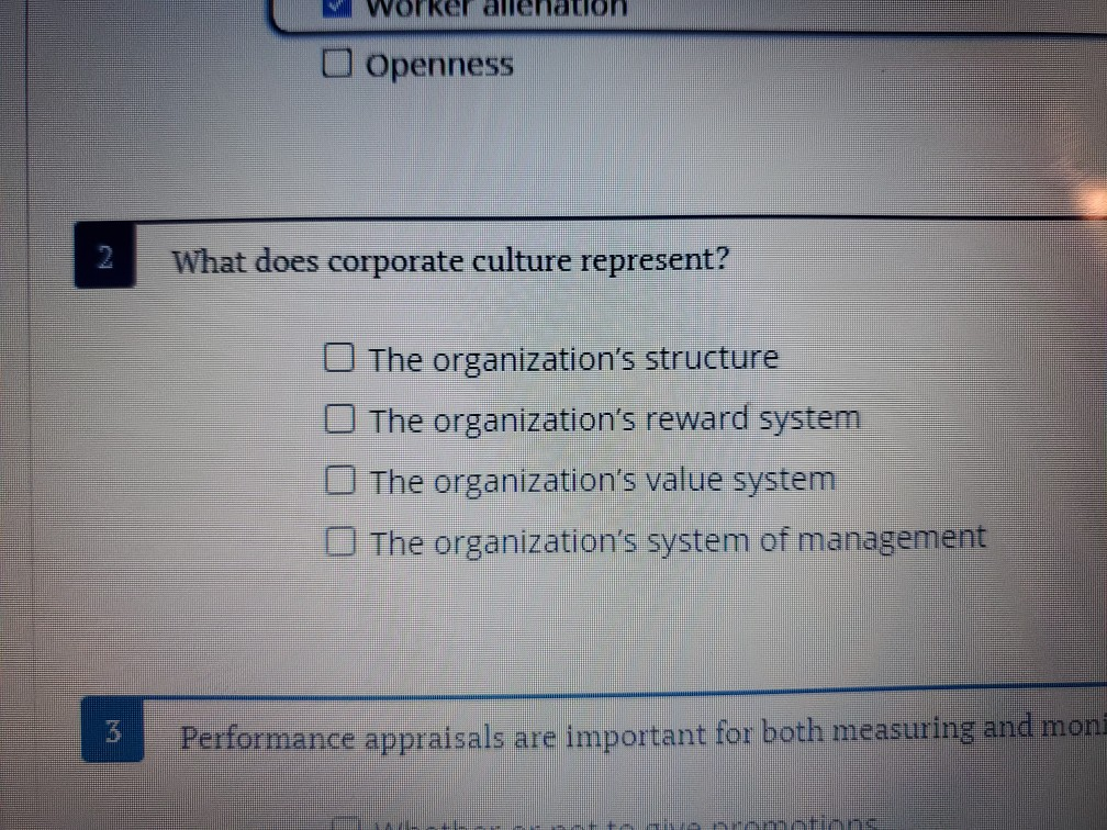 Openness What does corporate culture represent?