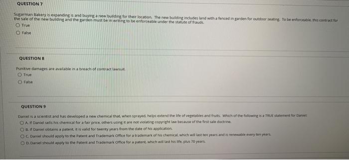 please help me asap QUESTION 7 Sugarman Bakery is