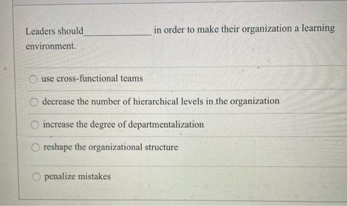 in order to make their organization a learning