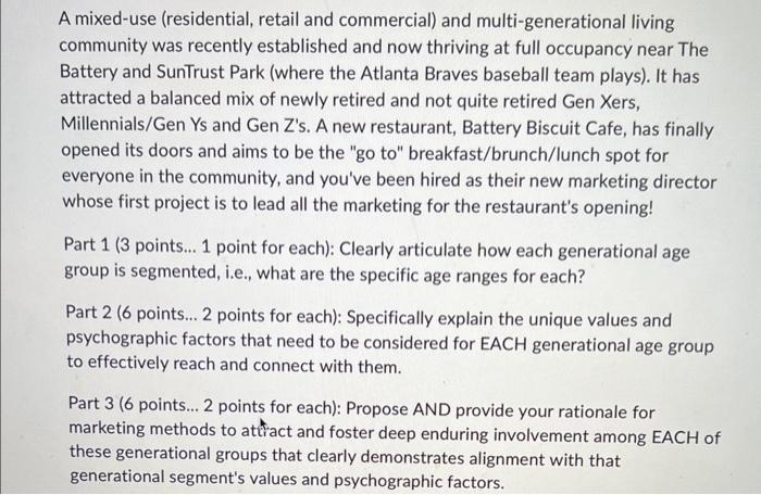 A mixed-use (residential, retail and commercial)