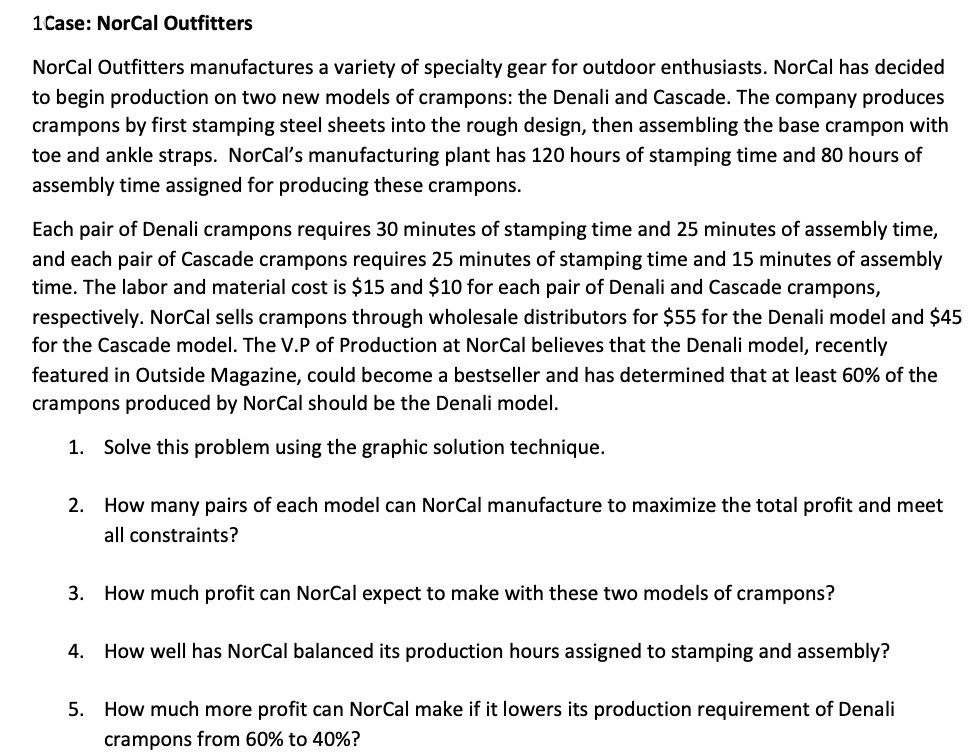 1 Case: NorCal Outfitters NorCal Outfitters